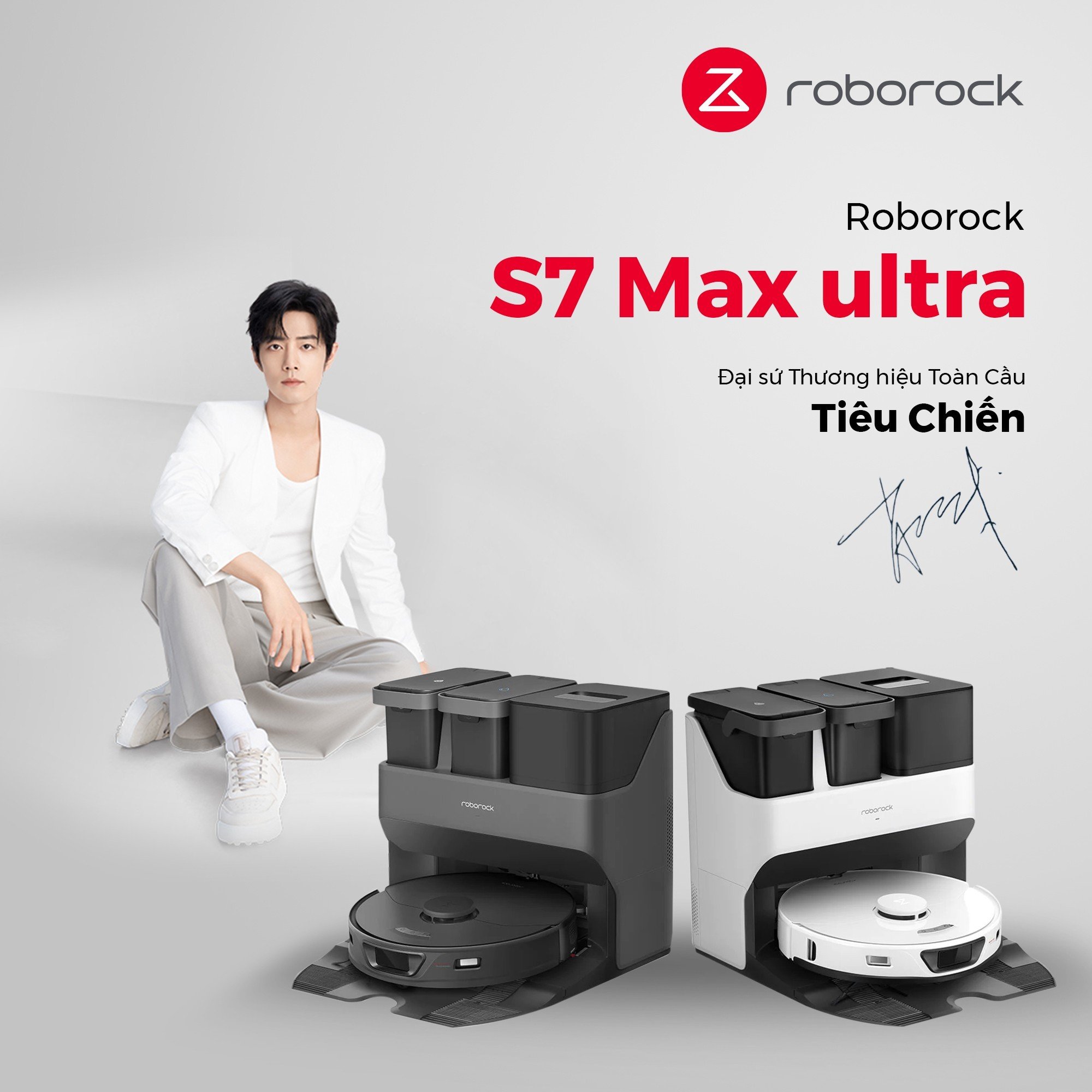 Robot hút bụi lau nhà Roborock S7 Max Ultra Tự động giặt giẻ Tự động đổ rác Lực hút 5500 PA