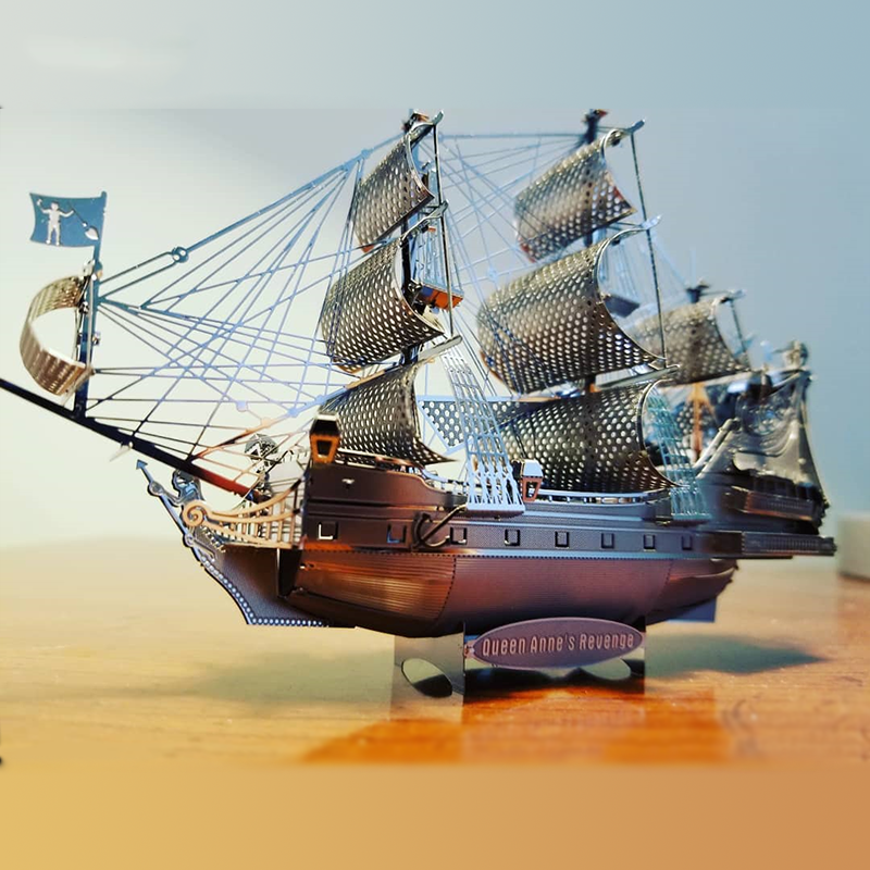 Mô Hình 3D Kim Loại Lắp Ráp Tàu Queen Anne Revenge [Chưa Lắp]