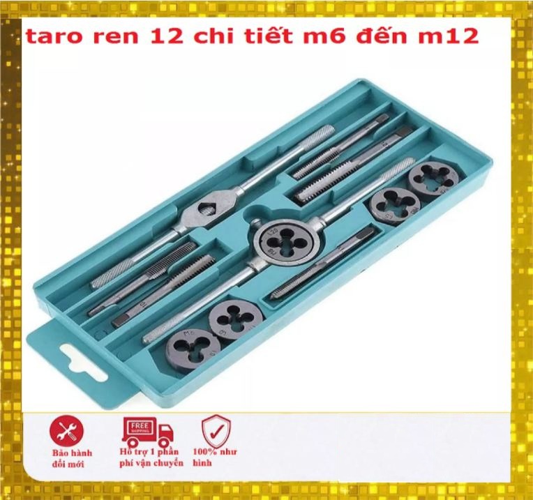 Bộ tay quay taro tạo ren trong và ngoài 12 chi tiết