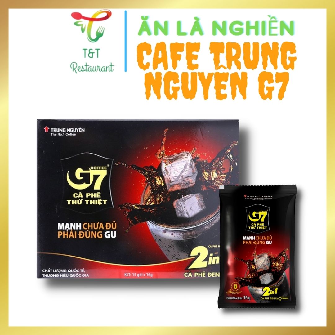 Cafe trung nguyên g7, cafe sữa hòa tan 3in1 hộp 21 gói