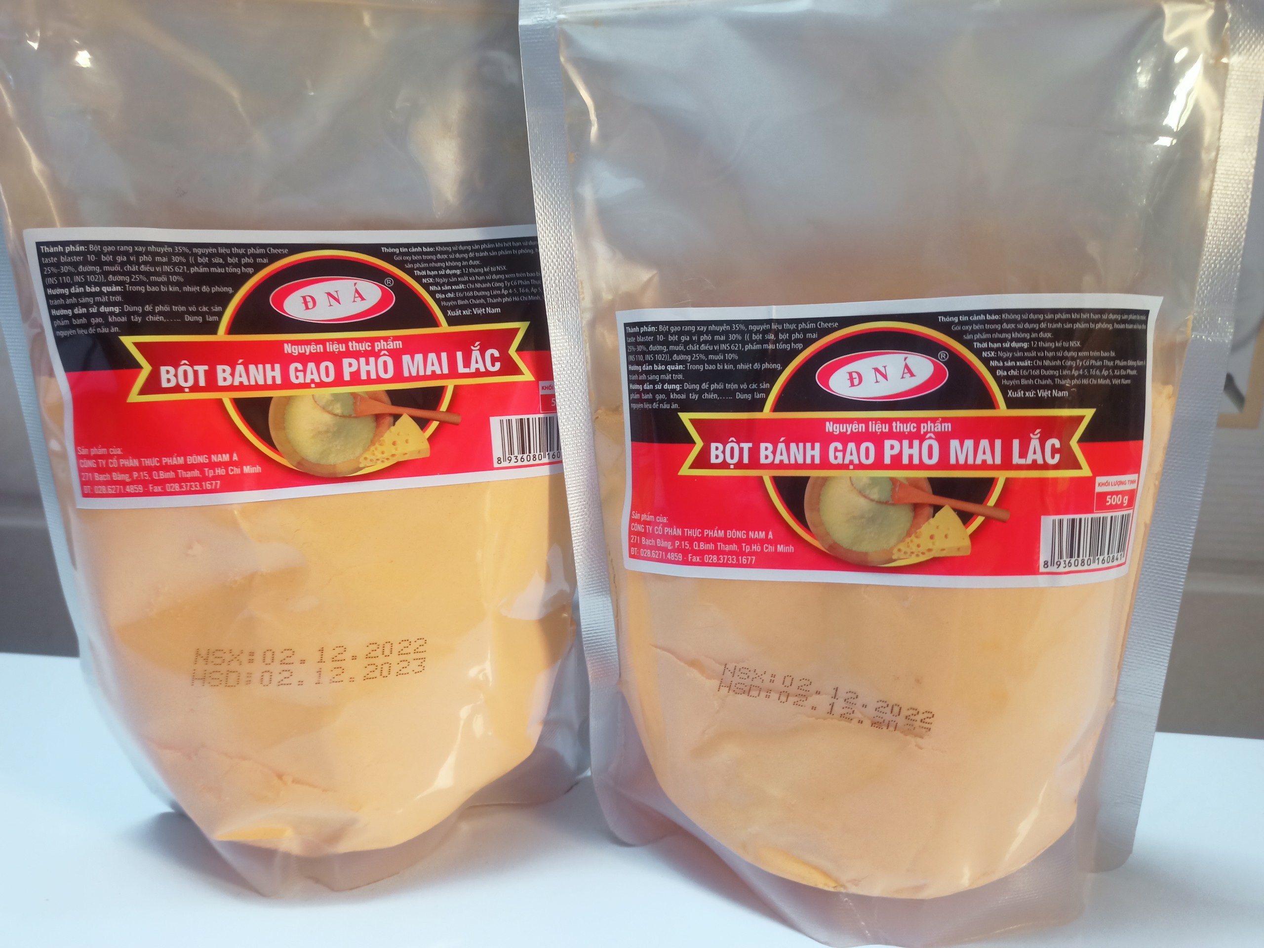 Combo 2kg bột phô mai lắc đna màu vàng cam đậm_ vị béo mặn_minhnhatfood