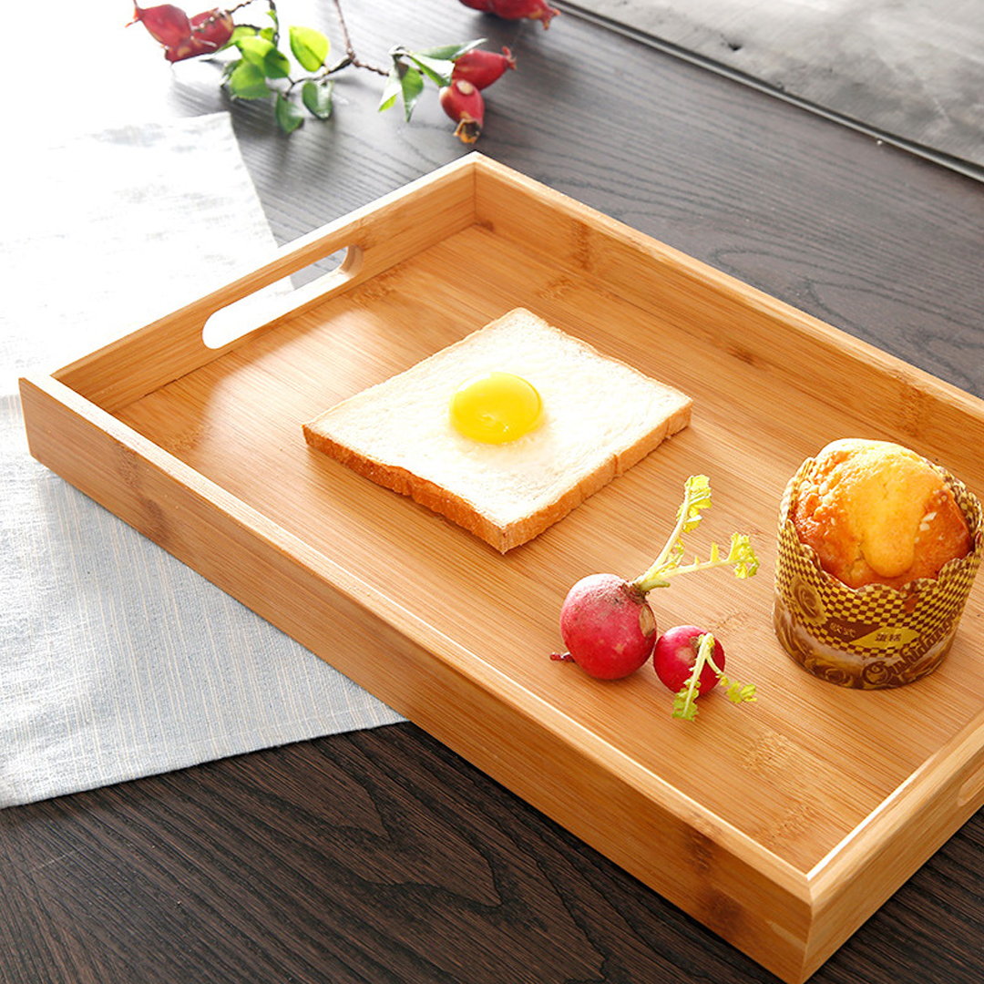 Khay gỗ decor dùng làm khay trà, khay đựng bánh, khay đựng hoa quả, rau củ đồ ăn cực chill cực dễ thương