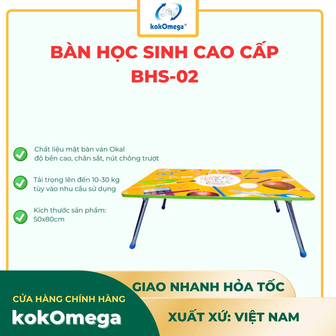 Bàn học sinh kokomega 50x80 cm