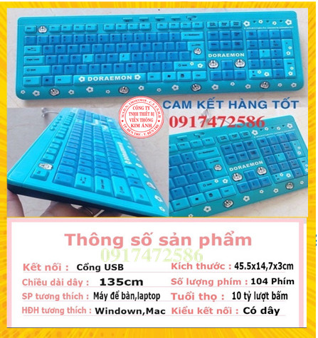 Bàn phím máy tính Doremon có dây cổng usb- BÀN PHÍM MÁY TÍNH