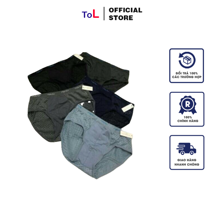 (4 Quần) Quần Lót Nam Muji Xuất Nhật Cao Cấp , Thiết Kế Lỗ Thông Hơi Giúp Thoáng Khí, Chất Vải Cao Cấp Co Giãn Tốt
