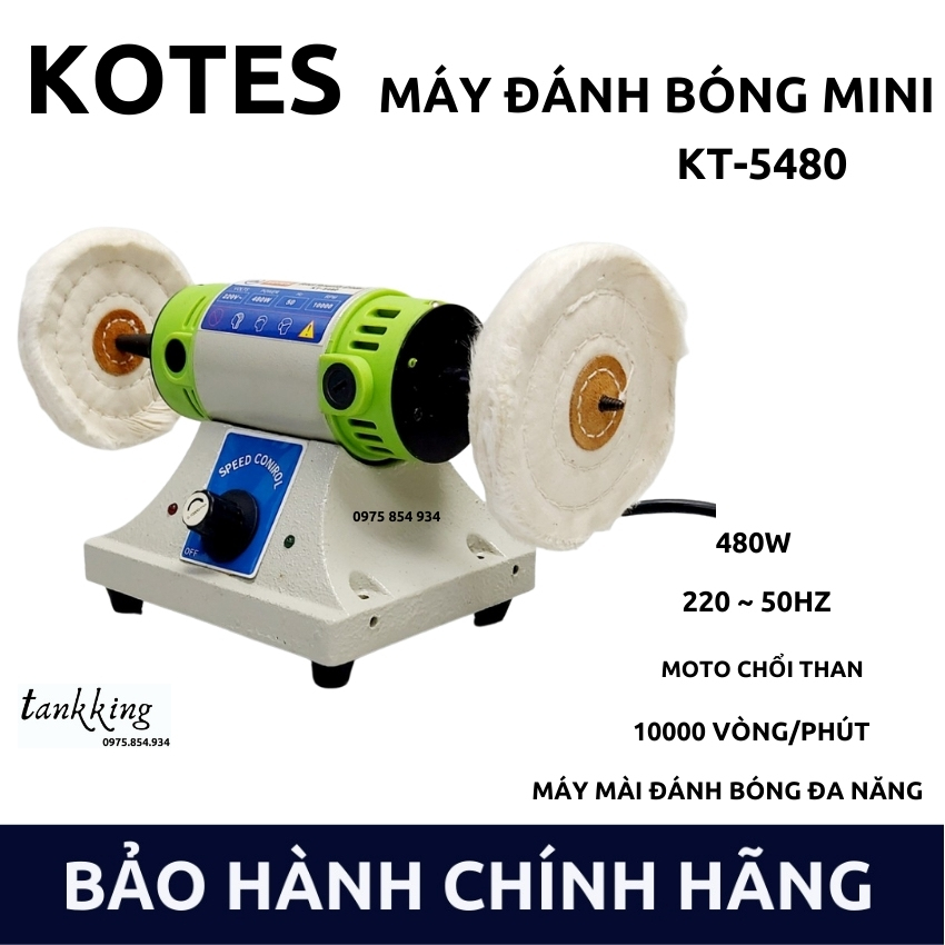 Máy mài đa năng, máy đánh bóng mini để bàn kotes-5480, tốc độ 10000v/phút, moto chổi than 480w - tankking