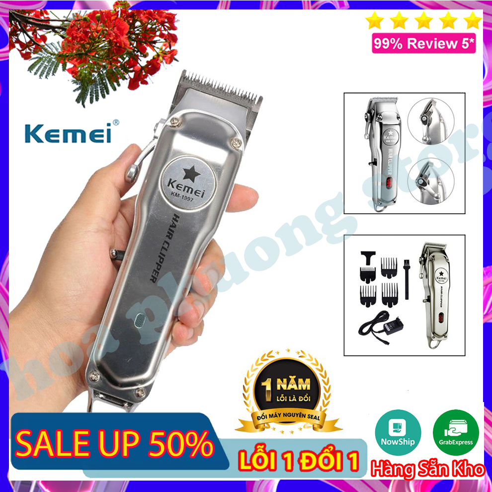 Tông đơ cắt tóc Kemei 1998 Chính Hãng Pin Lithium 2000mAh (HÀNG FULLBOX - BH 12 THÁNG)