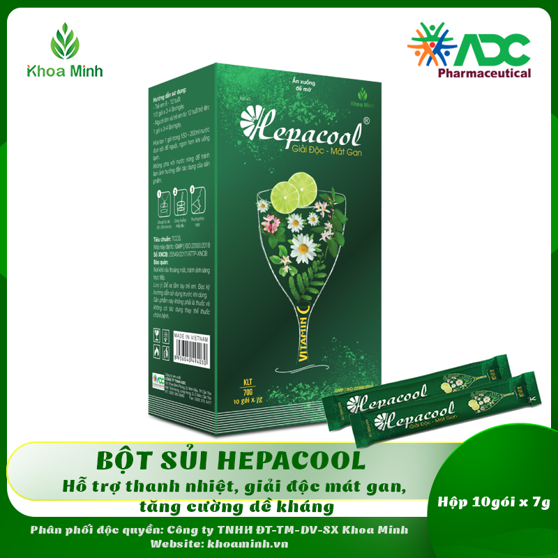 Bột sủi thanh nhiệt Hepacool - Hỗ trợ thanh nhiệt, tăng đề kháng, giải độc, mát gan