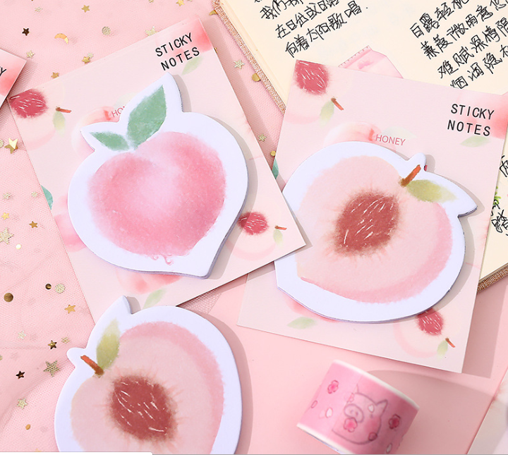 Xấp Giấy Ghi Chú Trái Đào