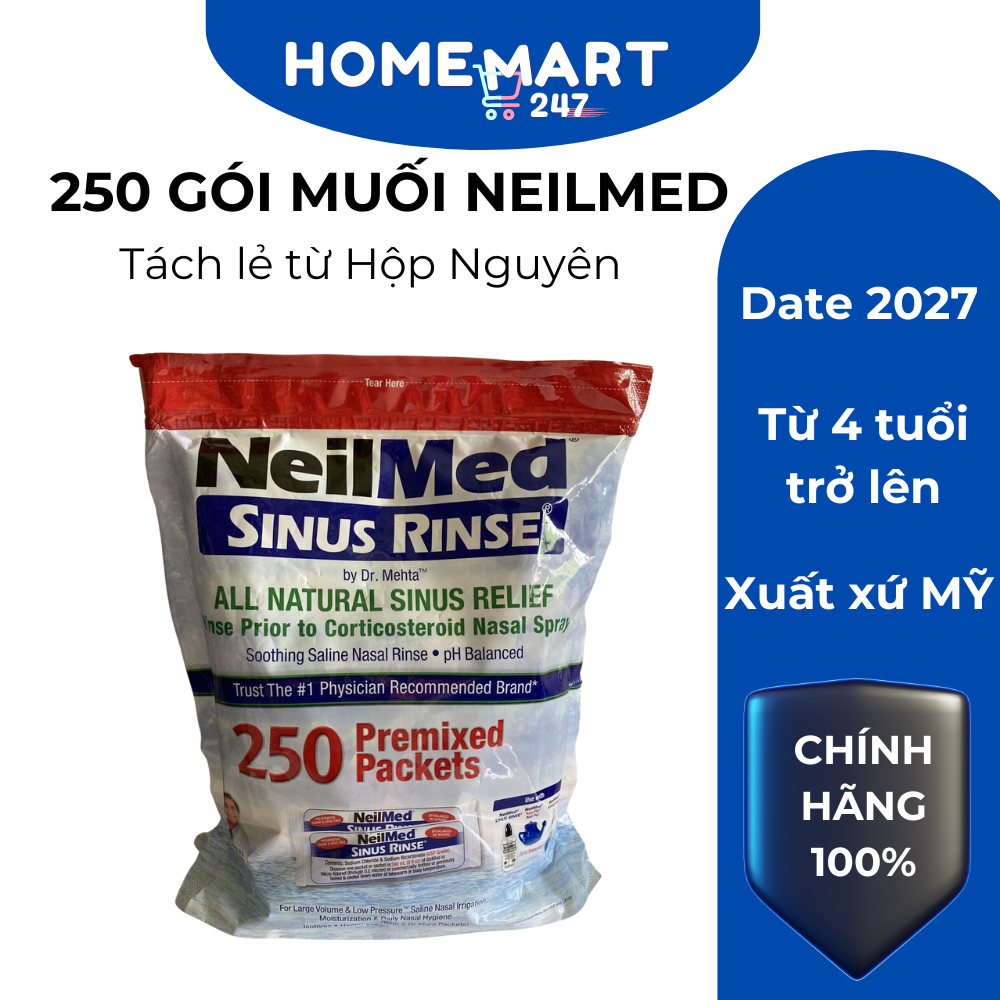 Combo 250 gói muối neilmed rửa mũi