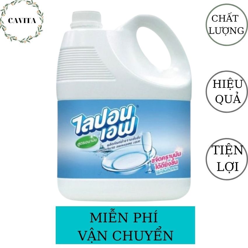 [HCM][FREESHIP] Nước Rửa Chén Lipon Thái Lan CAVITA giúp đánh bay vết dầu mỡ không hại da tay chiết xuất thiên nhiên an toàn khi sử dụng-3600ml (Không Mùi)