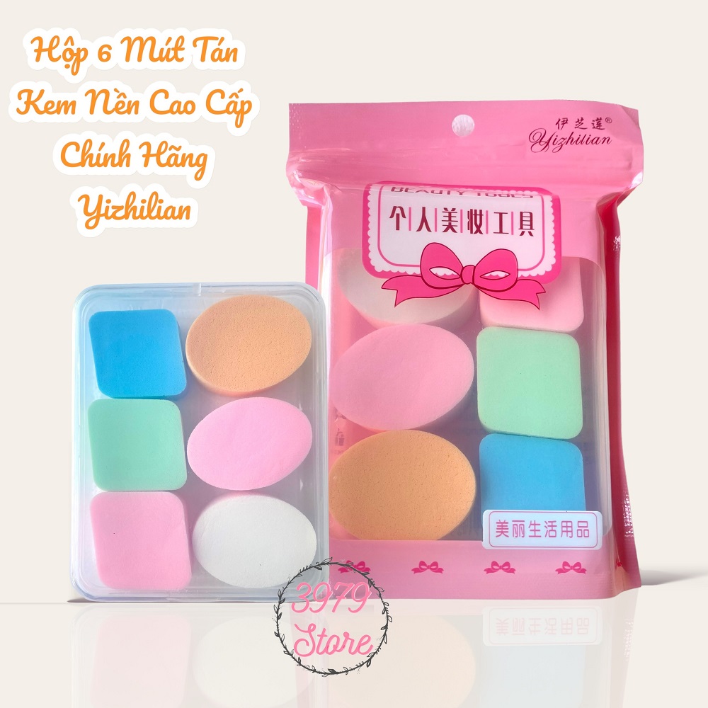 Bộ 6 mút trang điểm tán kem nền cao cấp