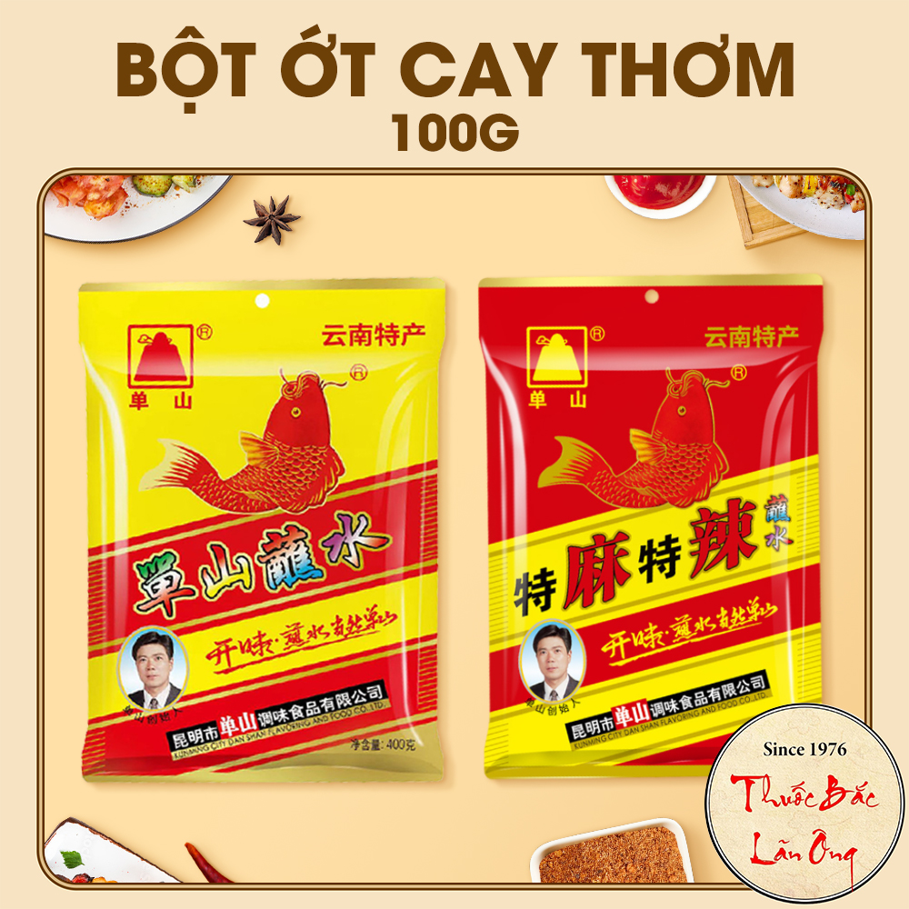 Bột ớt cay thơm con cá vàng 100g, ớt cay tê, các loại gia vị rắc nướng, dầu tê, dầu ướp thơm ngon, đậm vị