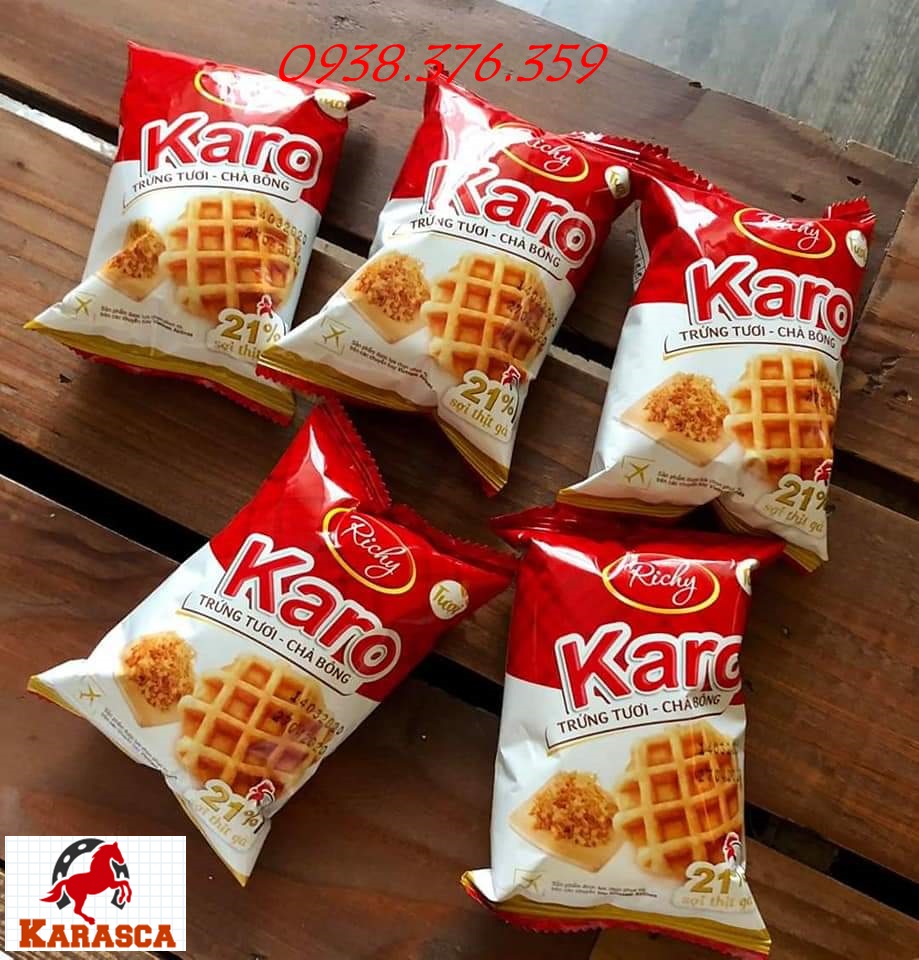 Bánh Trứng Tươi Chà Bông KARO Richy Thùng 72 Gói (26gr/Gói)