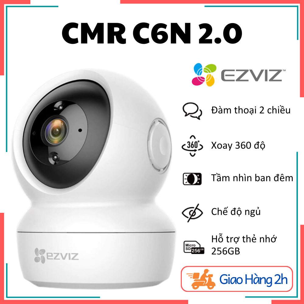 Camera IP Wifi Ezviz C6N 1080p 2.0MP - Xoay 360 độ, Đàm Thoại 2 Chiều