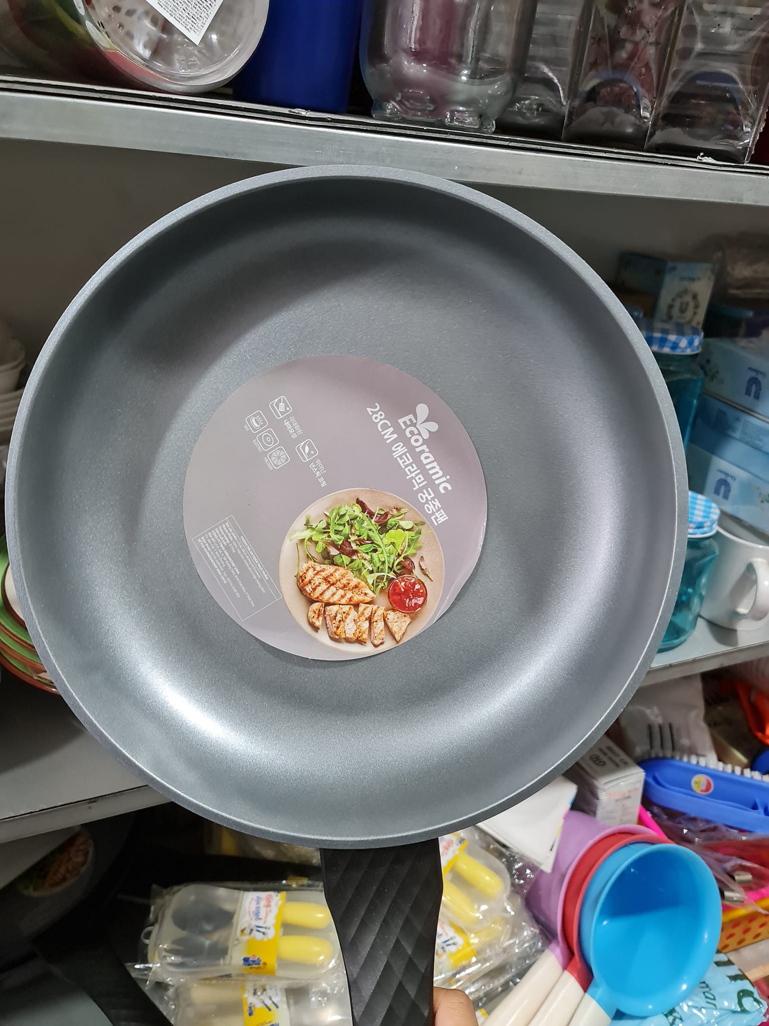 Chảo đúc vân đá sâu lòng ecoramic 28cm