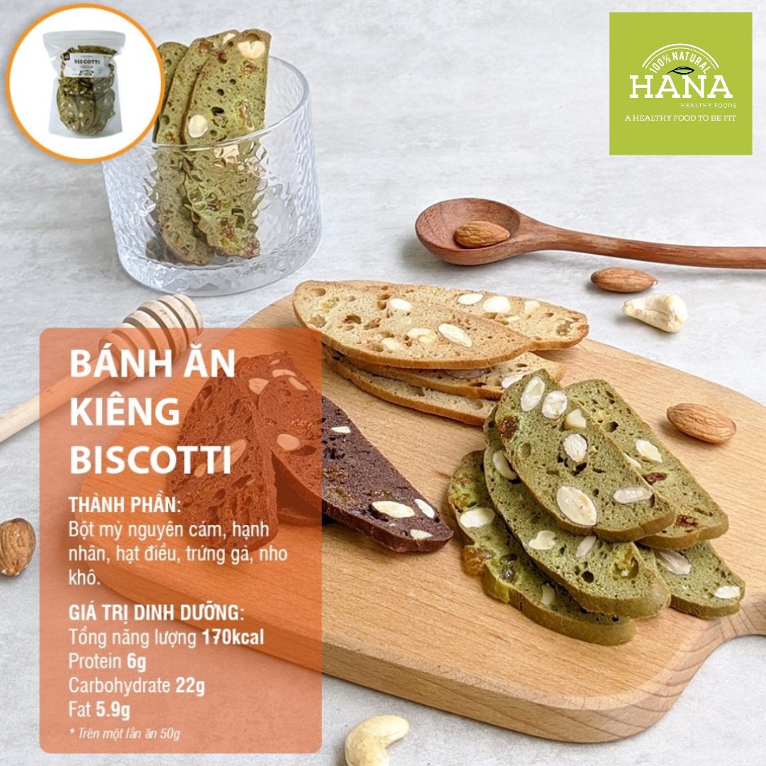 Bánh Biscotti ăn kiêng vị Trà xanh 500gr
