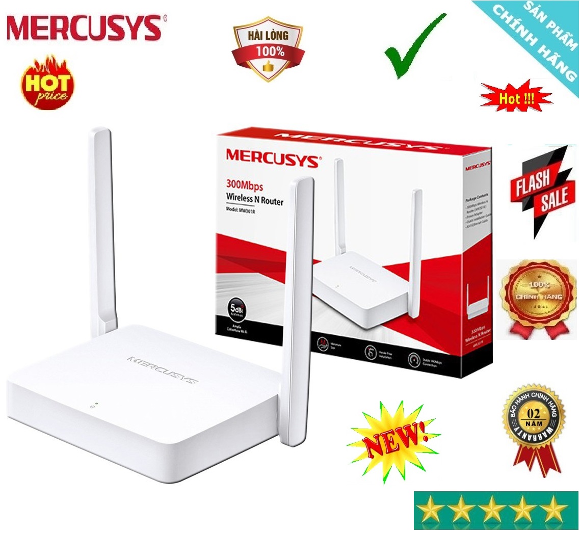 Bộ phát WiFi Mercusys 300Mbps 02 Ăng Ten MW301R