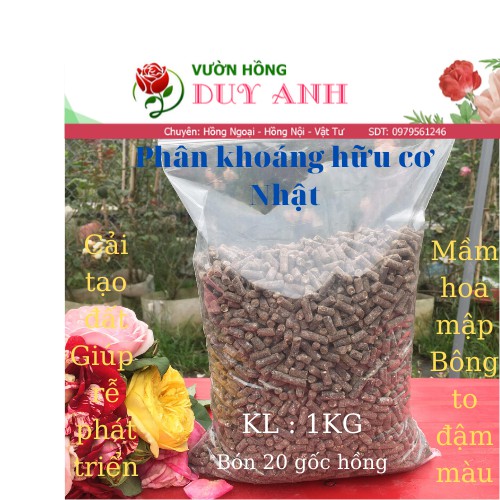 Phân bón hữu cơ khoáng đặc biệt tốt cho hoa hồng Hakko KieFun HiRyo Japan của Nhật 1kg