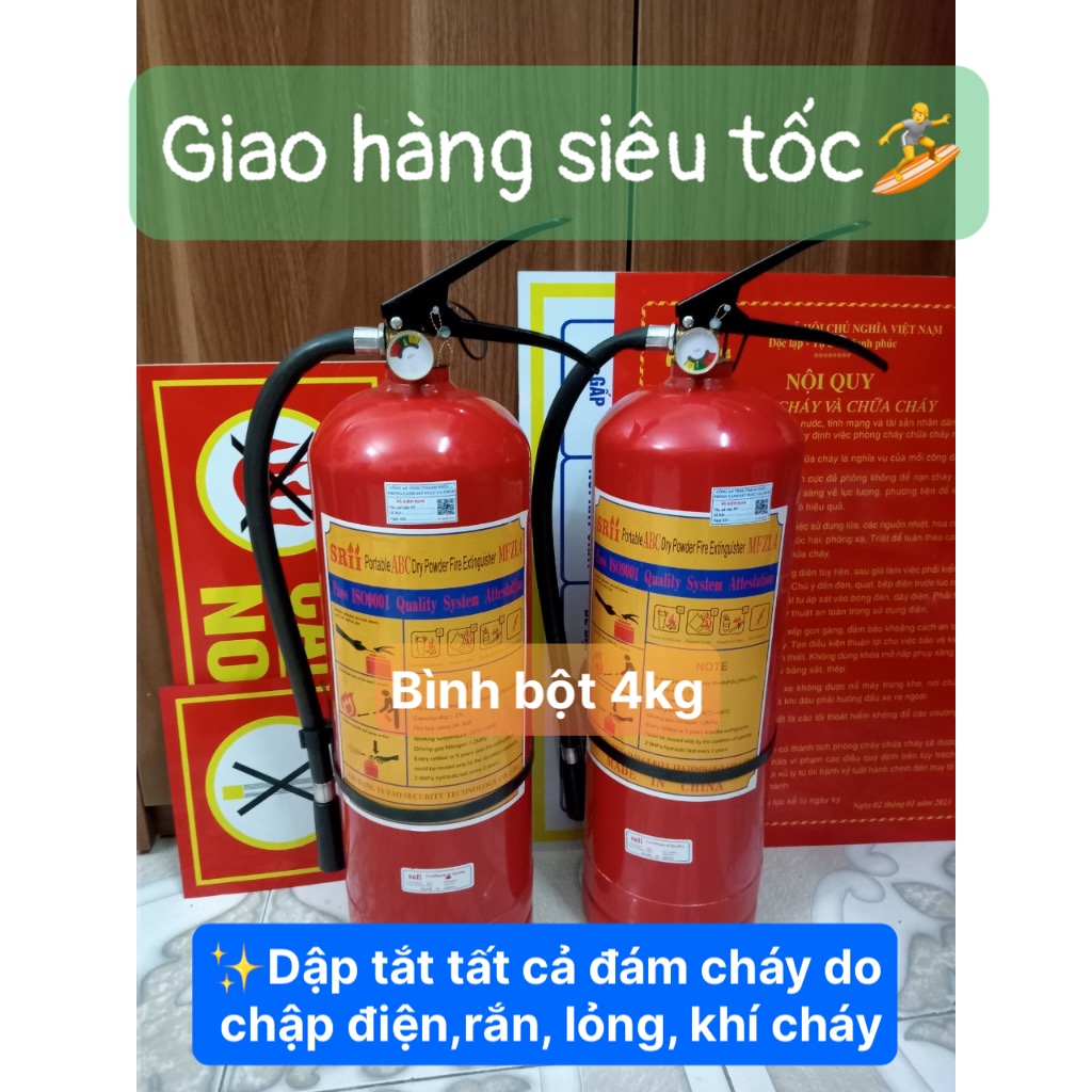 Combo 2 bình chữa cháy có kiểm định chất lượng cao - 4kg bột abc