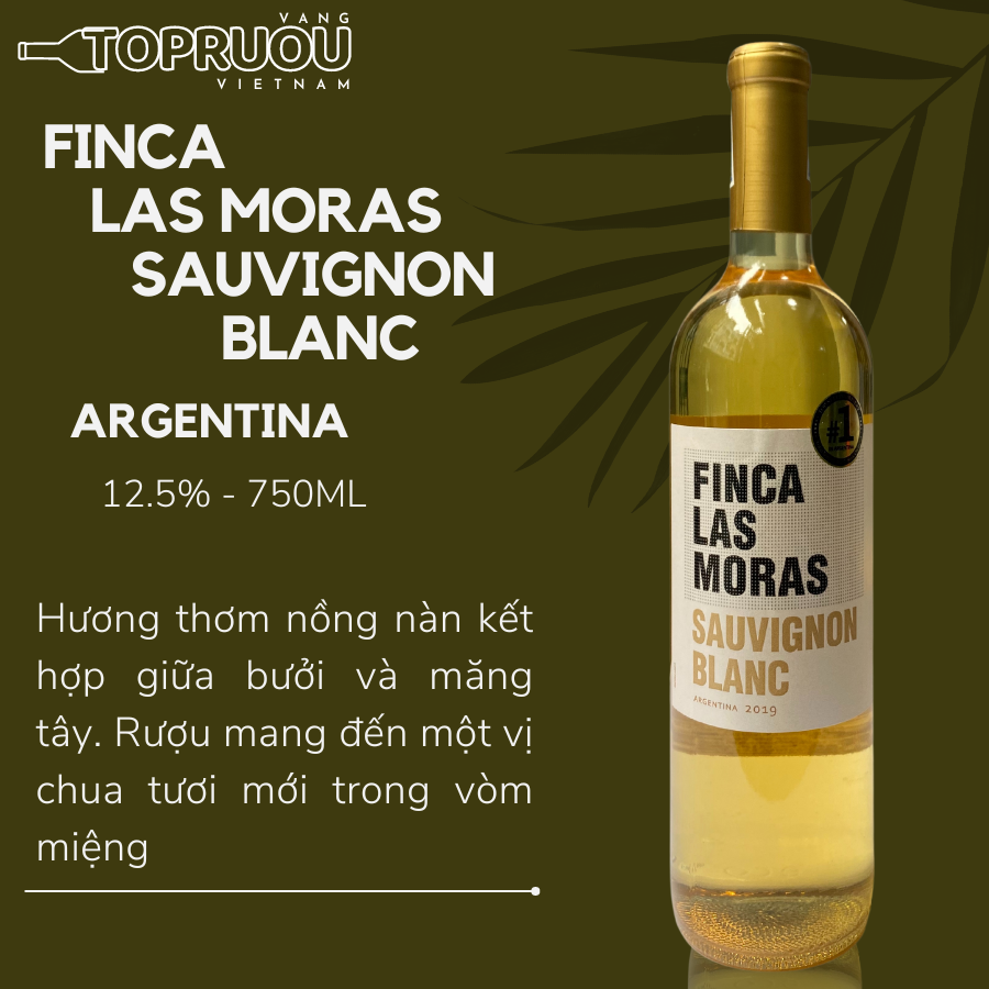 Vang trắng finca las moras sauvignon blanc 750ml - argentina - 12.5%