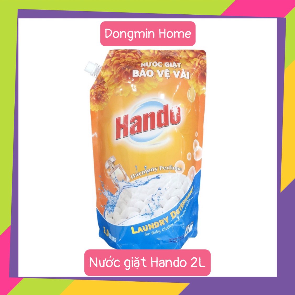 Túi nước giặt BẢO VỆ VẢI Hando hương Harmony 2L tiệu dụng