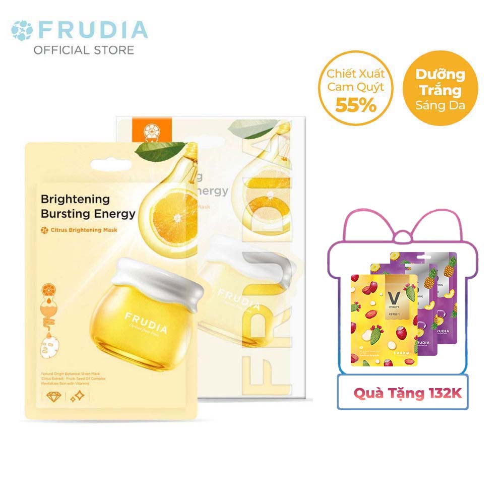 10 Miếng Mặt Nạ Dưỡng Trắng Sáng Cam Quýt Frudia Citrus Brightening Mask 20ml x 10pcs/Box