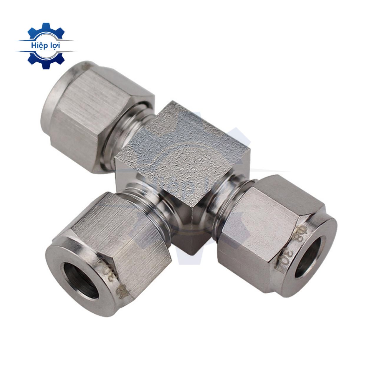 Siết hạt băp 3 đầu chữ t inox 304 - tê ba đầu siết hạt bắp inox
