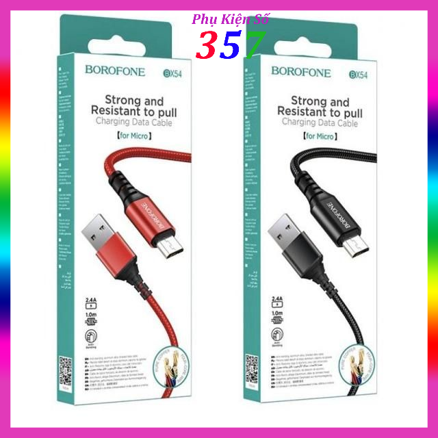 Cáp sạc nhanh dây dù borofone bx54 chính hãng - bảo hành 12 tháng