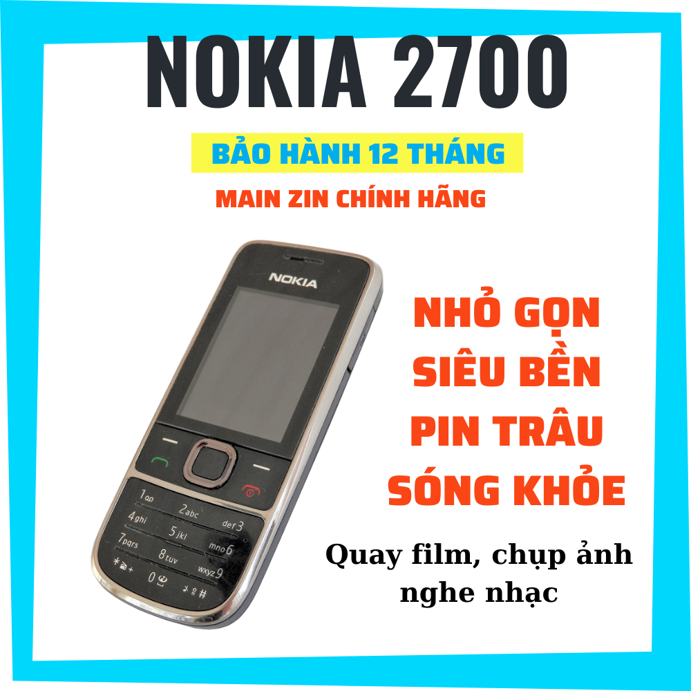 Điện thoại cổ Nokia 2700 giá rẻ tặng kèm sim 3G