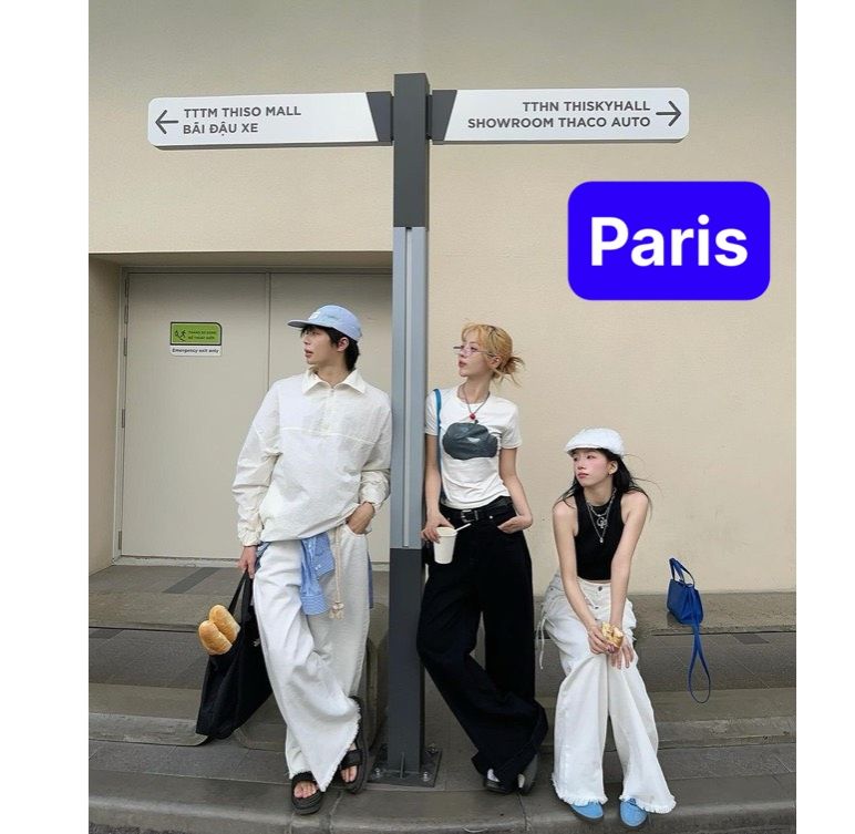 QUẦN JEAN NAM NỮ UNISEX ỐNG SIÊU RỘNG KÈM DÂY THỪNG WHITE COLOR LOSSE PHONG CÁCH CAO CẤP MỚI - PARIS FASHION