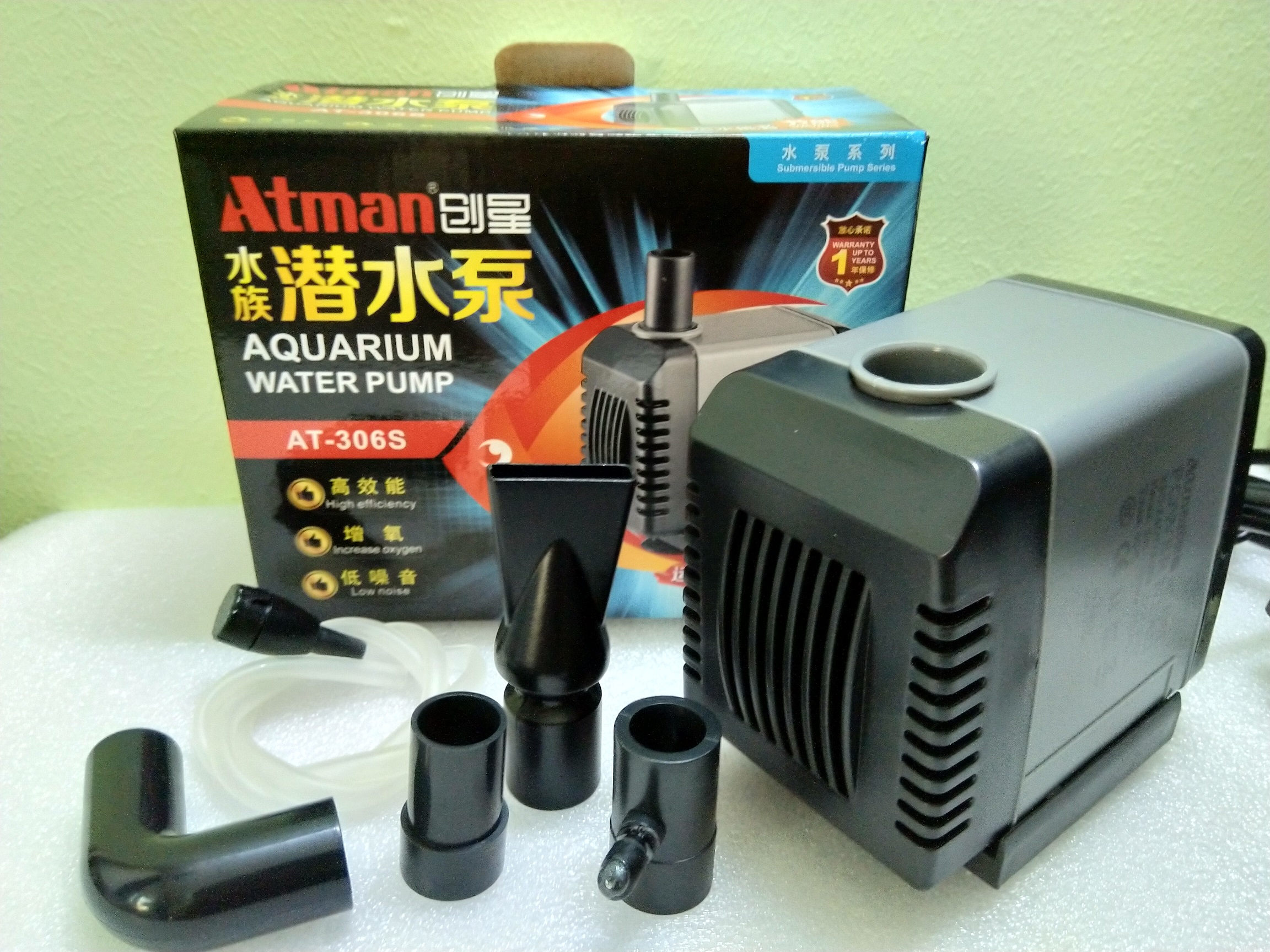 Máy bơm nước hồ cá Atman 306S, 27W-2000L/hr.