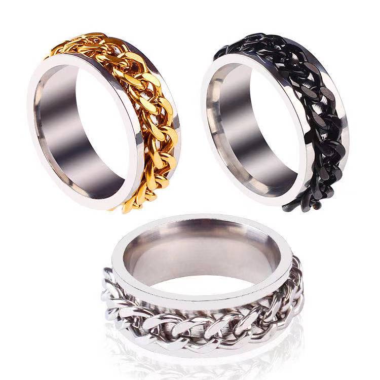 Nhẫn khui bia nam nữ dây xích xoay phong cách trẻ trung cá tính