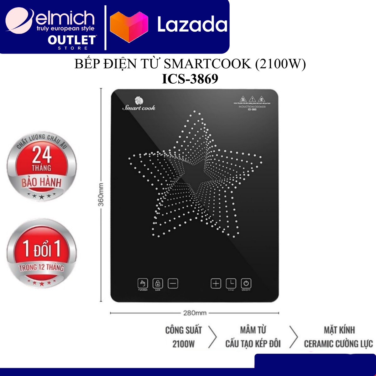 Bếp điện từ smartcook ics-3869