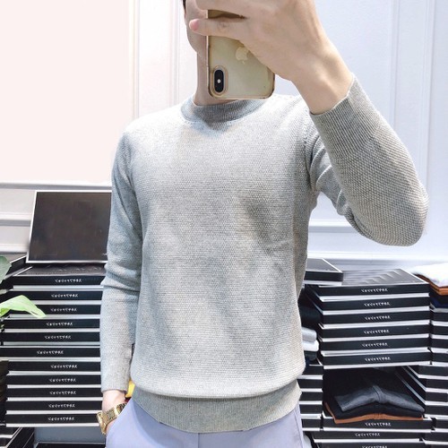 Áo len nam dệt kim cổ tròn cao cấp