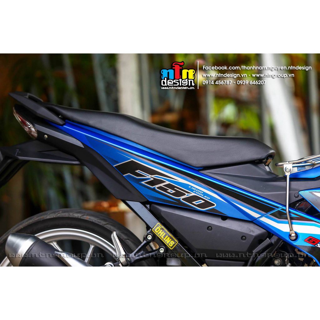Tem rời dán xe satria fi mẫu xanh
