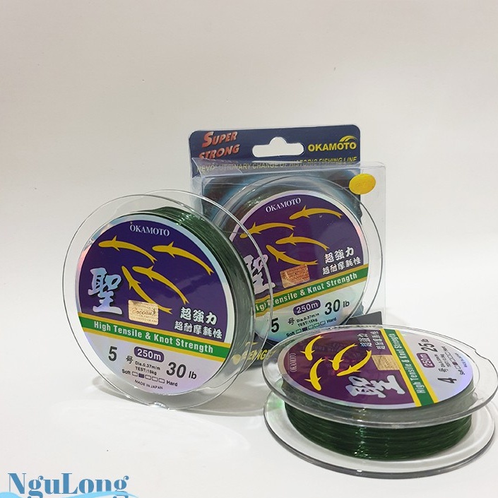 Cước câu cá 4 con cá cơm okamoto 250m cước thẻo câu cá siêu khỏe đồ câu việt bắc