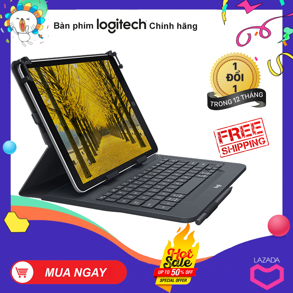 Bao Da Kèm Bàn Phím Bluetooth Logitech Universal Folio Cho Máy Tính Bảng Samsung Galaxy Tab