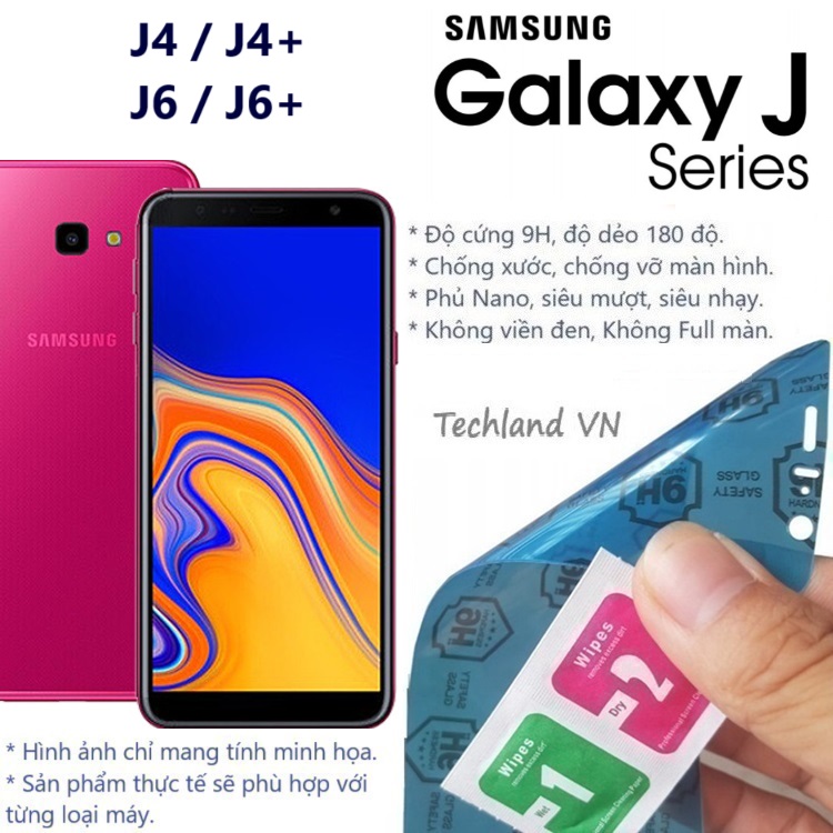 Cường Lực Phủ Nano Samsung J4 / J6 / J4+ / J6+ / J4 Plus / J6 Plus - Trong Suốt, Không Full Màn, Không Viền Đen