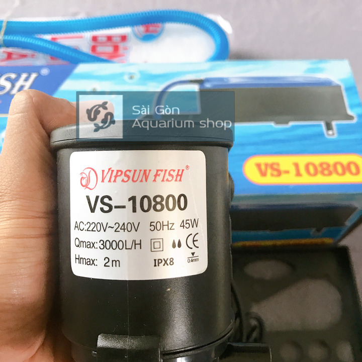 [Tặng Bông Lọc] Trọn Bộ Máy Bơm Lọc Nước Hồ Cá Cảnh 45W vs-10800, Cho Hồ 1m-1m6, Đầy Đủ Như Hình, Về Xài Ngay