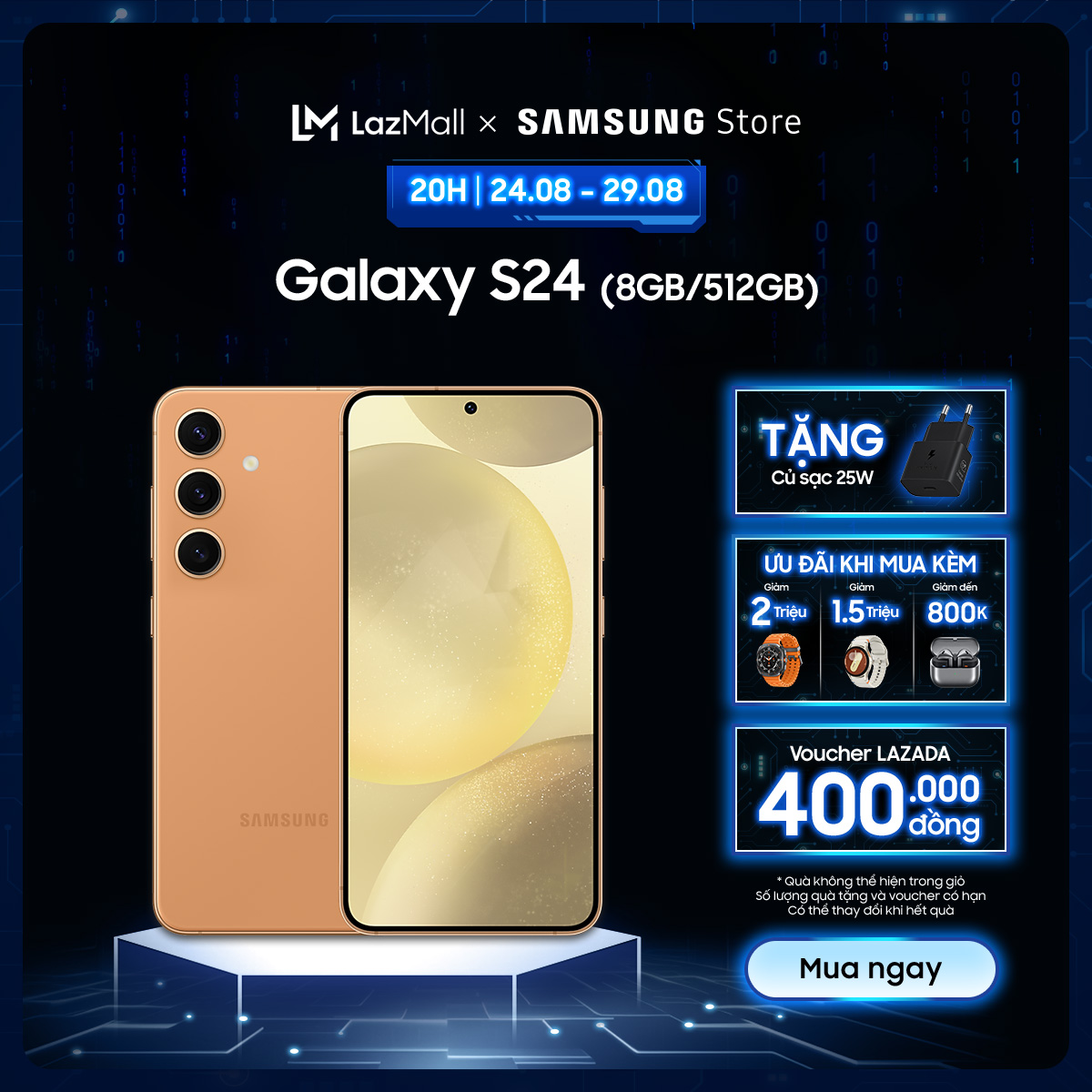 Điện thoại samsung galaxy s24 8gb/512gb - độc quyền online