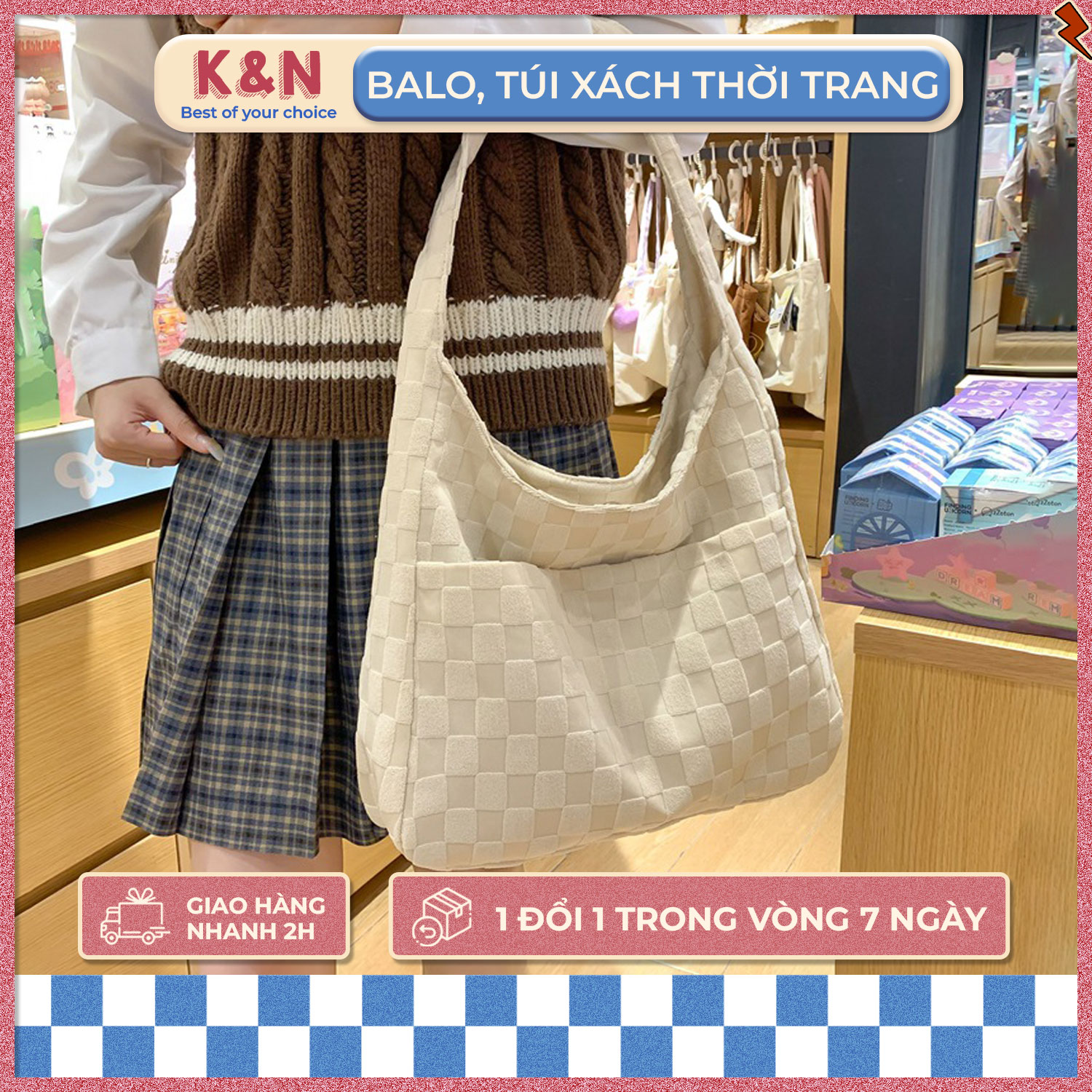 Túi Tote Nữ Vải Canvas Túi Canvas Nữ Thời Trang Hàn Quốc Túi Vải Canvas Đeo Chéo Đơn Giản Siêu Xinh 