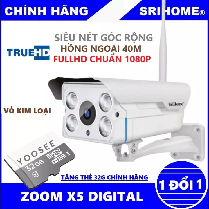[TẶNG THẺ NHỚ 32G] Camera Wifi Srihome SH027, [HÀNG CHÍNH HÃNG] Camera Wifi Srihome SH027