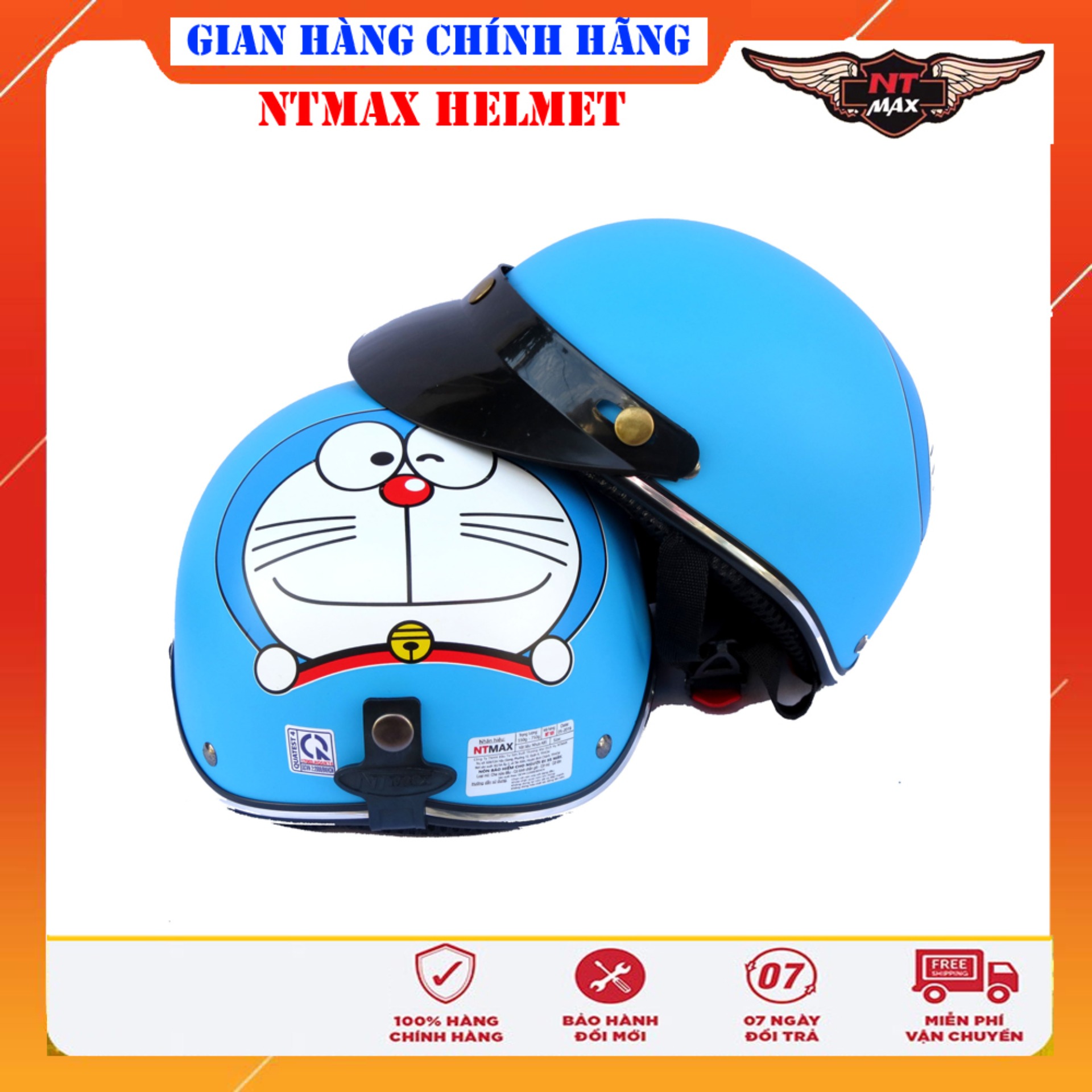 Mũ bảo hiểm NTMAX 1/2 Doremon siêu cute