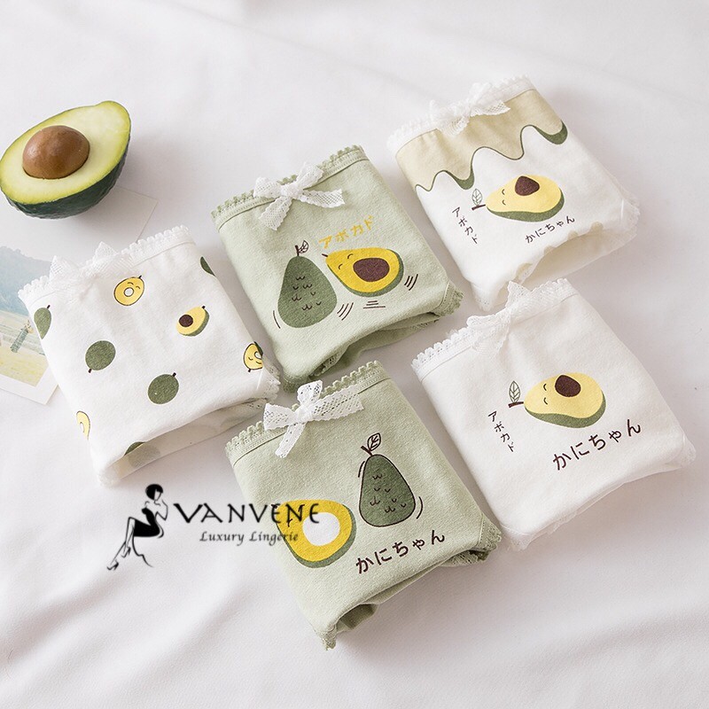 Combo 5 quần lót cotton mịn quả bơ kute co gĩan nhiều q866
