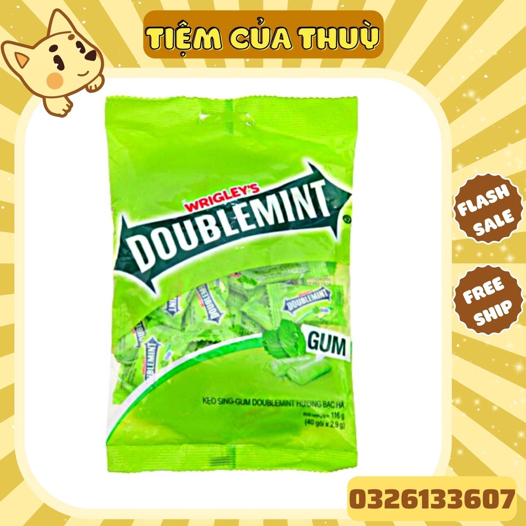 Kẹo sing-gum doublemint hương bạc hà gói 116g