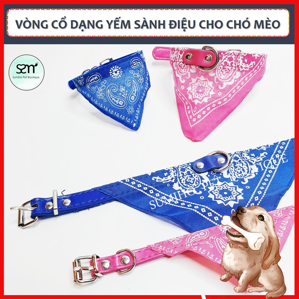 Vòng cổ dạng yếm cho chó mèo (cho các bé có vòng cổ 21-33cm) (Giao màu ngẫu nhiên)