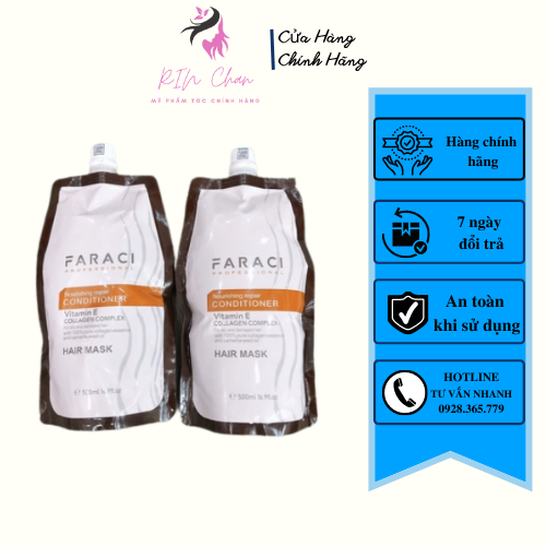 Kem hấp ủ xả tóc faraci collagen 500ml phục hồi tóc hư tổn - khô xơ - chẻ ngọn. rin chan store