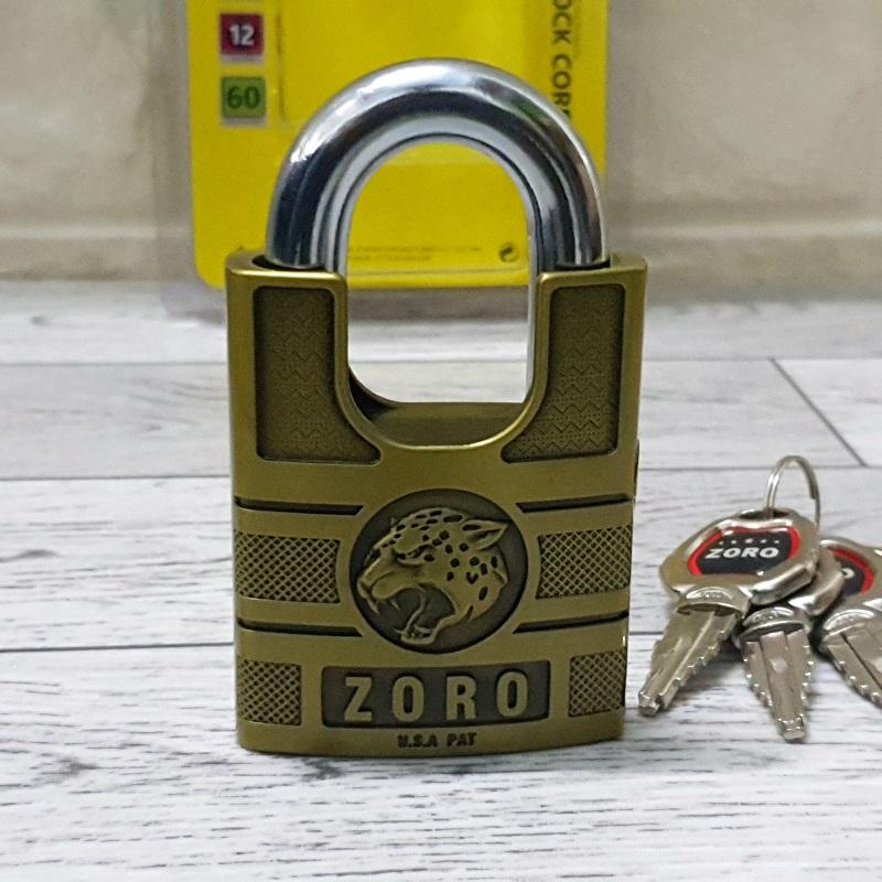 Ổ khóa bấm chống cắt zoro 6cm chìa kiếm
