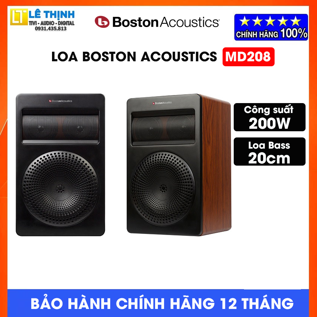 Loa Bookshelf Boston Acoustics MD208 ,công suất 400W, Bass 20cm, nghe nhạc